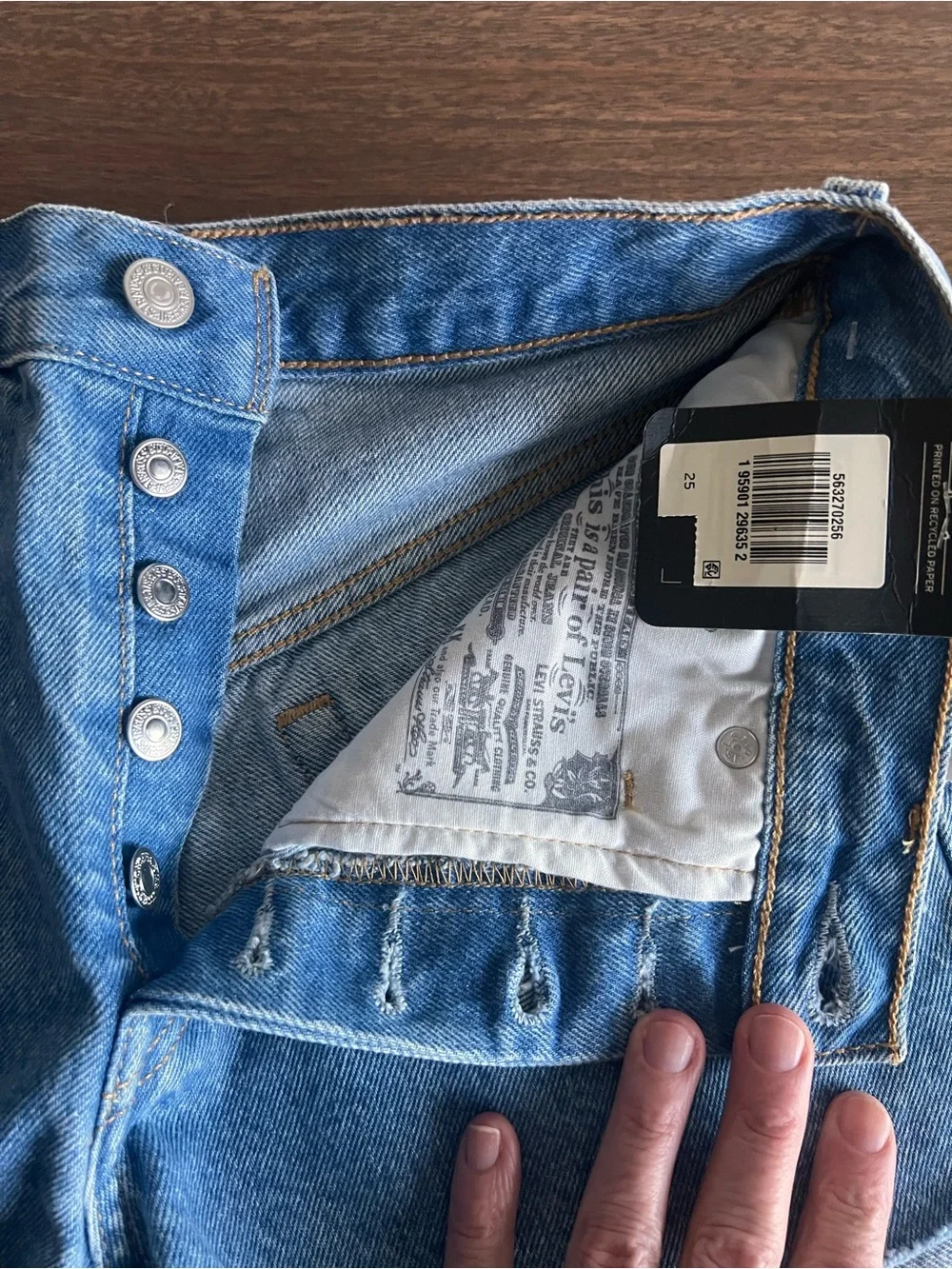NEW Levi's Premium 501 Size 25 Button Fly Micro Shorts Denim High Rise Festival - Picture 4 of 9